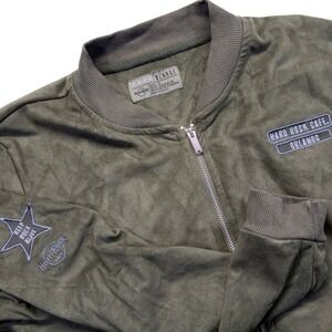 Hard Rock Cafe Bomber Jacket Women's XL Full Zip Orlando Keep Rock Alive Olive